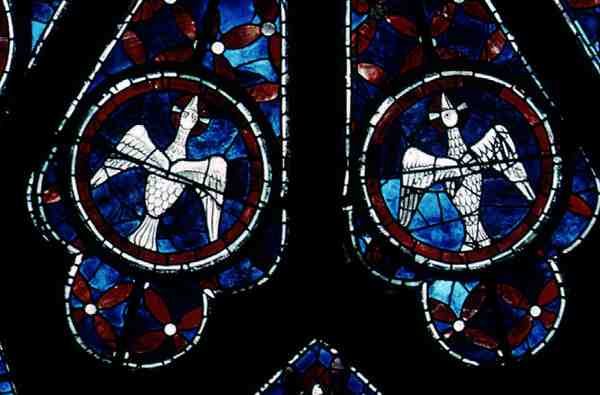 To duer detalje fra nordrosenvinduet, ca. 1223 af French School
