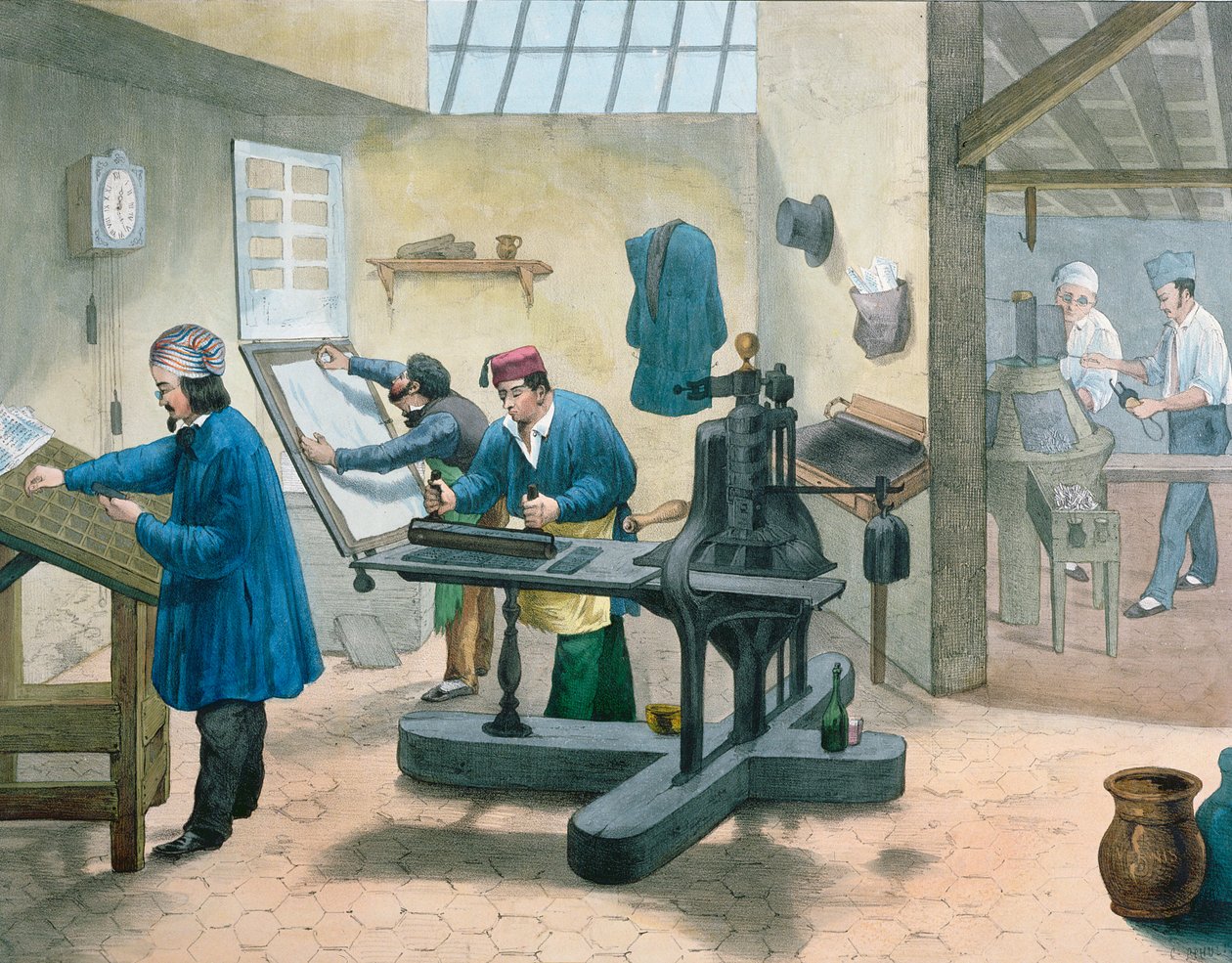 Sættere og kompositører, ca. 1860 af French School
