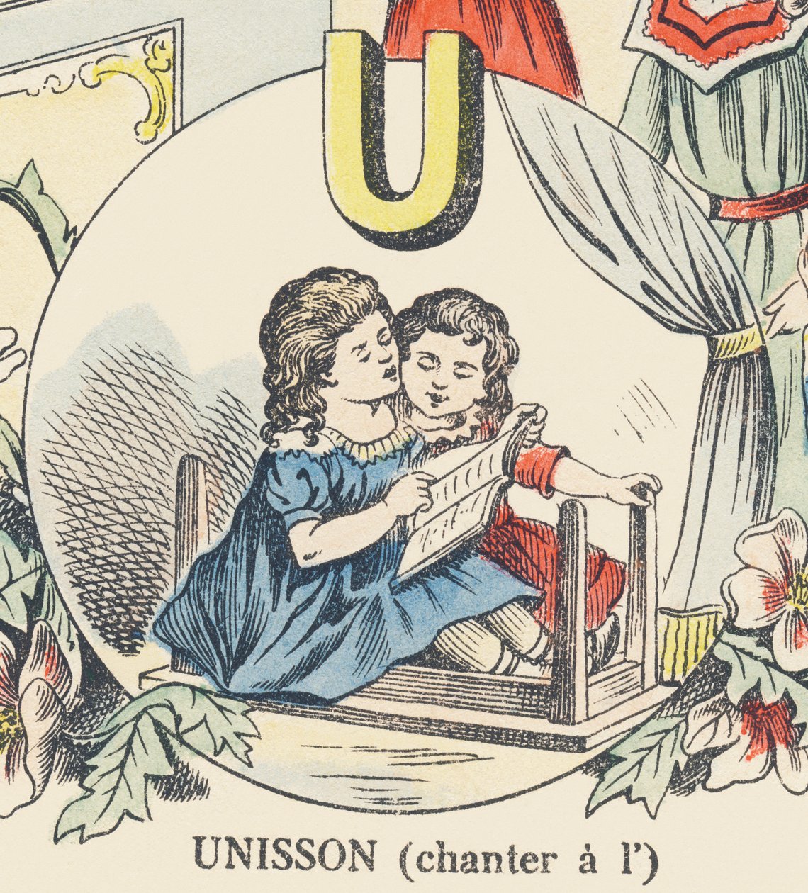 U: unisont (synger ved) af French School