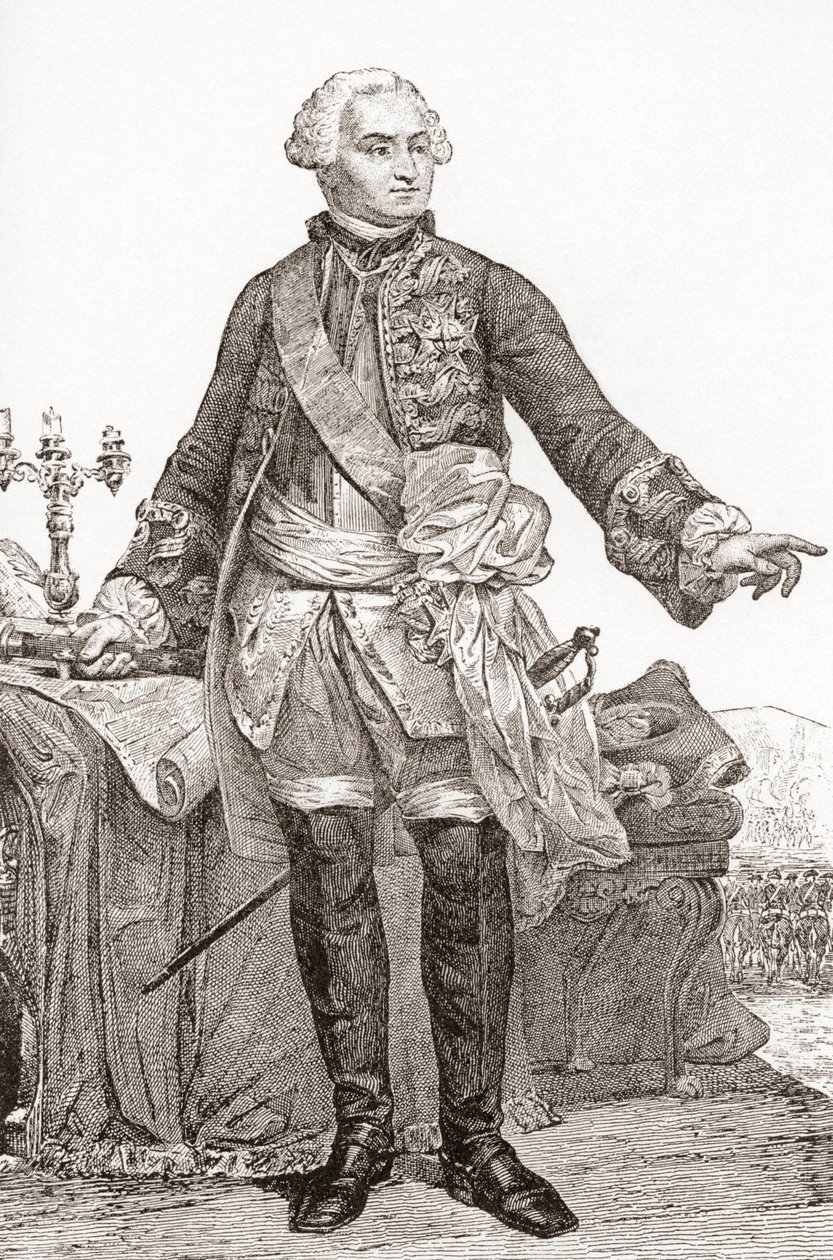 Ulrich Frédéric Woldemar, Comte de Lowendal, 17001755. Tyskfødt fransk soldat og statsmænd. Fra Les Heures Libres udgivet 1908. af French School