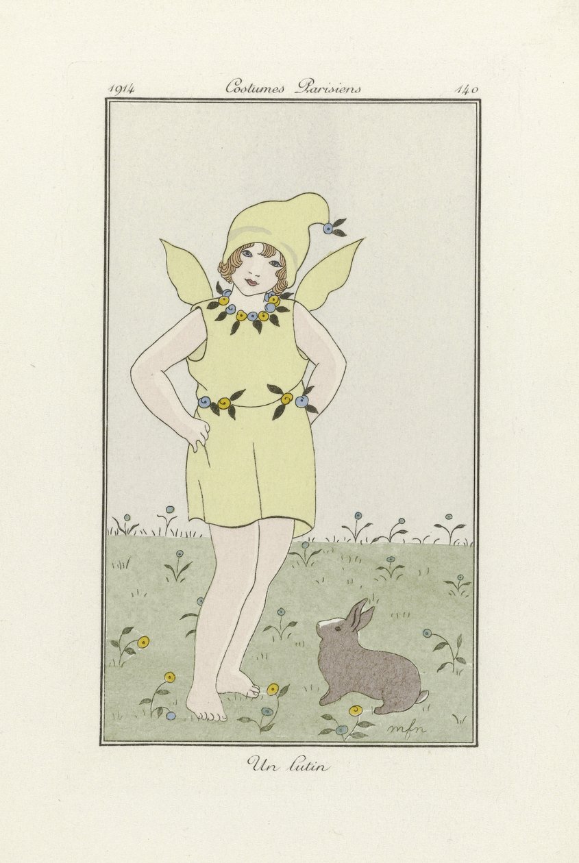 Un Lutin, fra Costumes Parisien, pub.1914 (farvelitografi) af French School