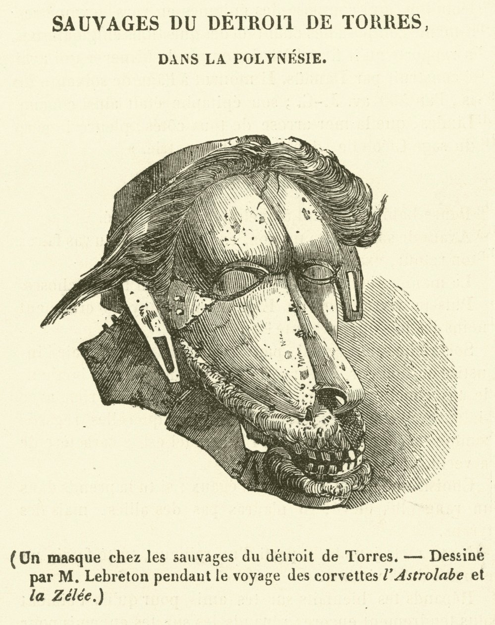 En maske blandt de vilde i Torresstrædet (kobberstik) af French School