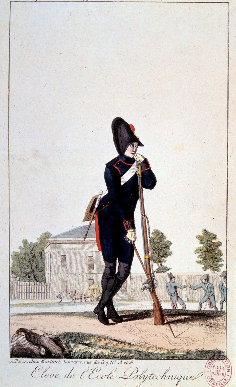 Uniform: elev af Polyteknisk Skole i 1800-tallet. Tryk af det 19. århundrede. Paris, Musée Carnavalet af French School
