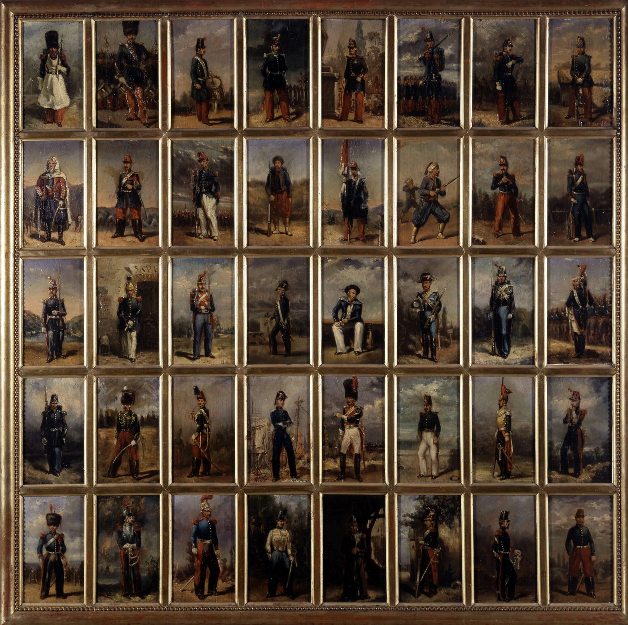 Uniform af 1. og 2. imperium, Maleri på træ, slutningen af 1800-tallet. af French School