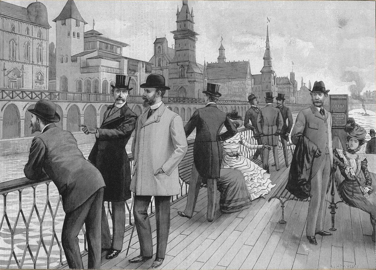 Verdensudstillingen i 1900 i Paris: nationernes gade. af French School