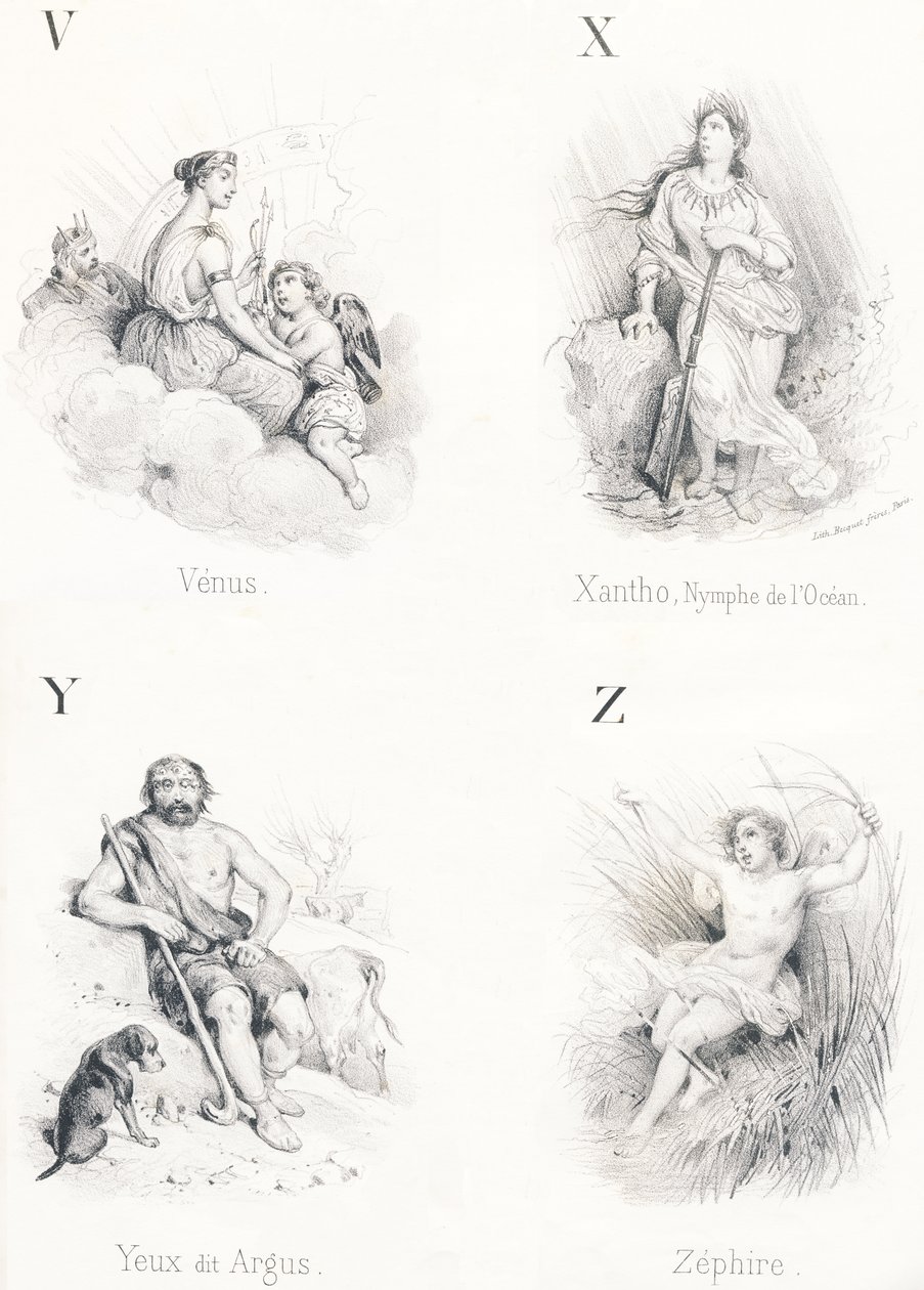 V X Y Z: Venus, Xantho, Eyes, Zephire af French School