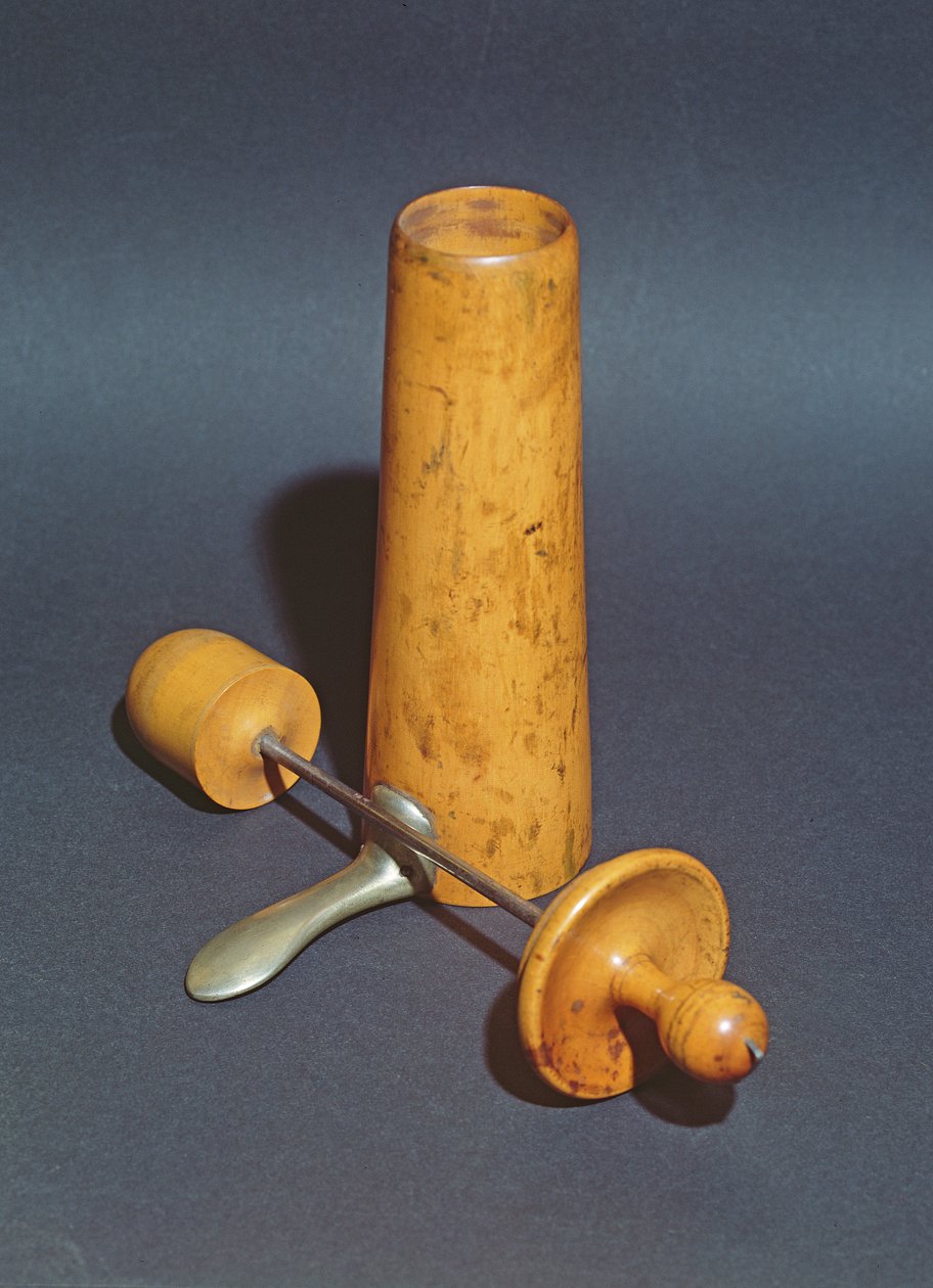 Vaginalt spekulum brugt af Joseph-Claude-Anthelme Recamier (1774-1852) (træ og metal) af French School