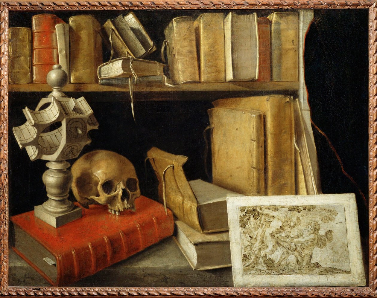 Vanitas au cadran solaire - Vanitas med solur ... af French School
