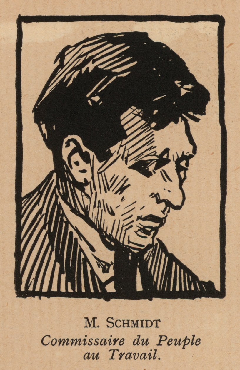 Vasily Schmidt, russisk bolsjevikisk revolutionær politiker og folkekommissær for arbejde (litografi) af French School