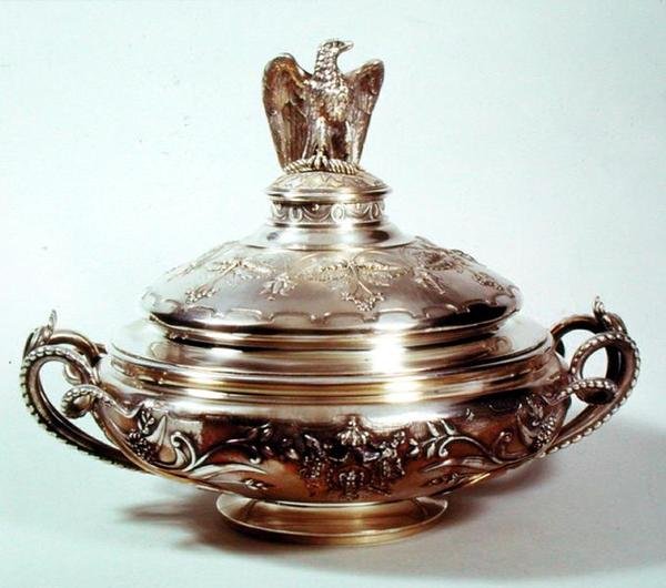 Grøntsagsfad, Service Napoleon III, 1855 (forgyldt sølv) af French School