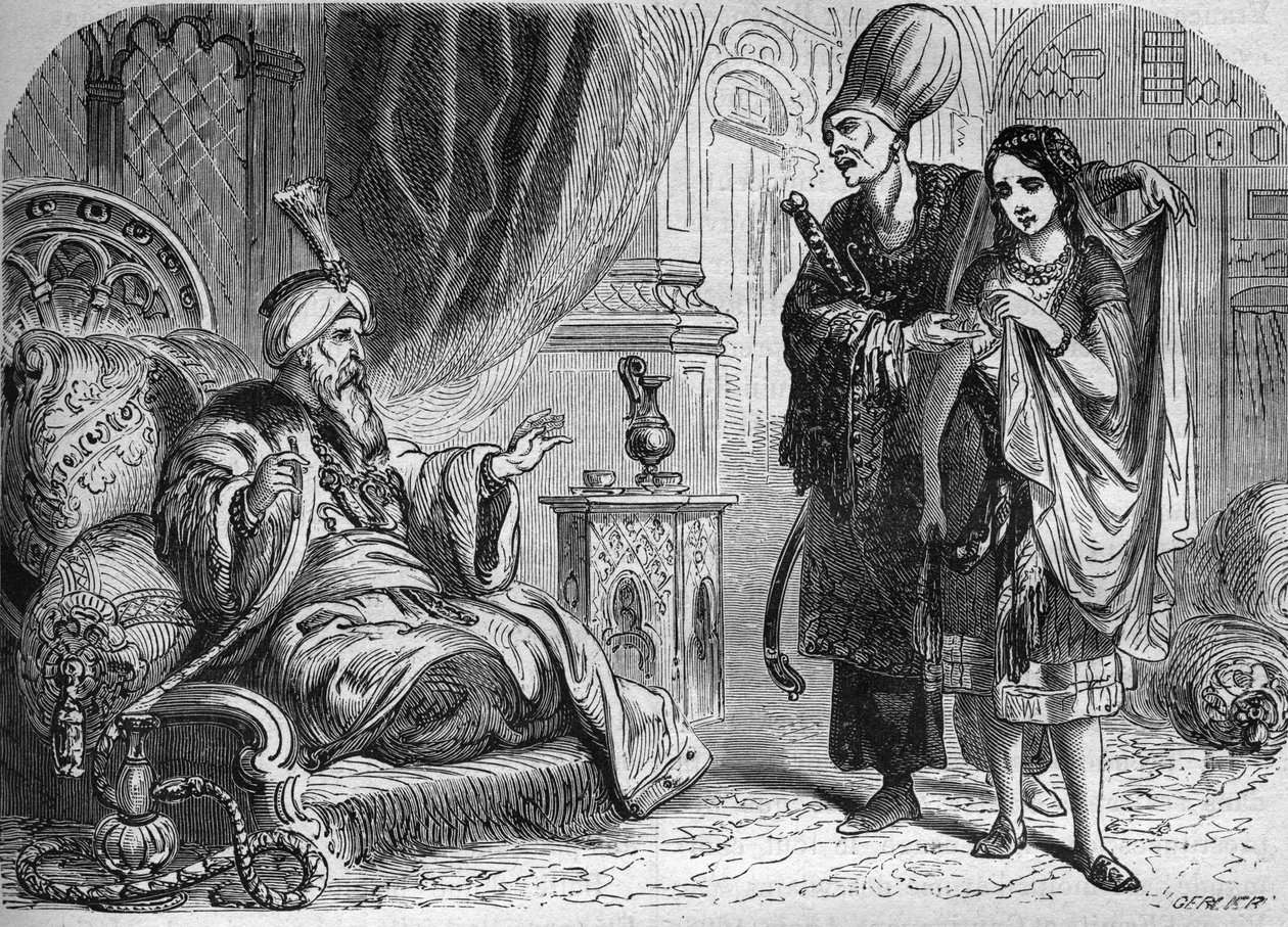 Venitian Baffa, favorit af Mourad III (1574-1595) eller Amurat III osmanniske sultan. Indstik i "Prostitutionens og udskejelsens historie blandt alle verdens folkeslag fra oldtiden til i dag" af Dr. Th. -F. Debray. 1879. af French School