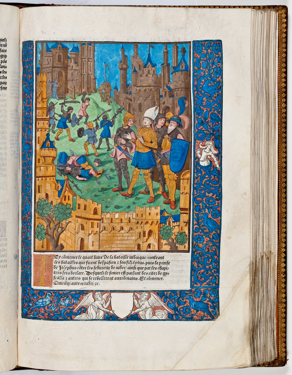 Vespasian undertrykker oprøret i Galilæa, 67 e.Kr. (håndfarvet tryk) af French School
