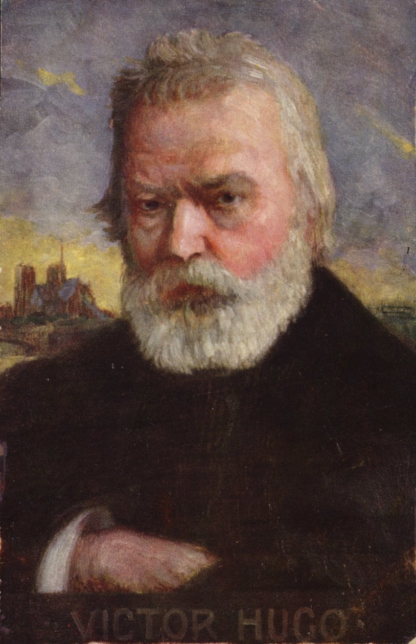 Victor Hugo (1802-1885), fransk digter, romanforfatter og dramatiker (farvelitografi) af French School