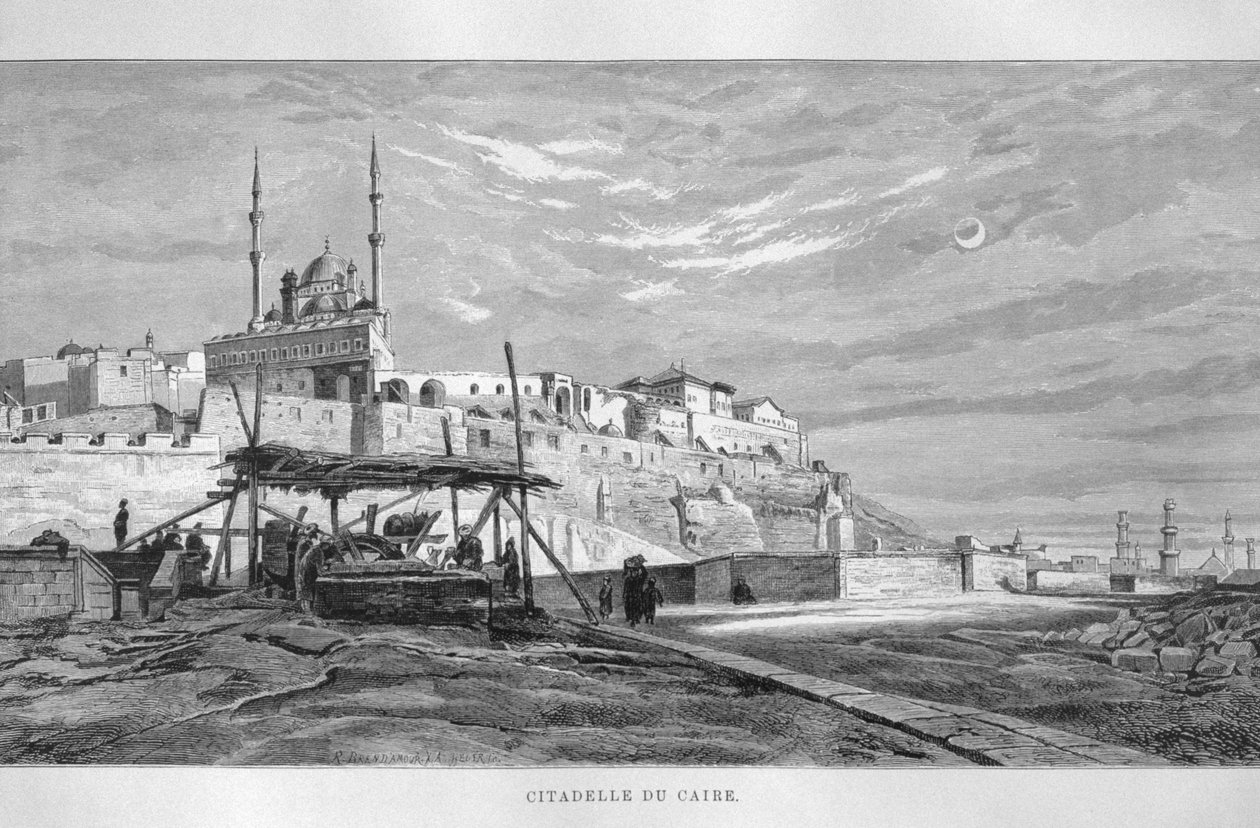 Udsigt over Cairo Citadel, fra LEgypte af Georg Moritz Ebers, 1881 af French School