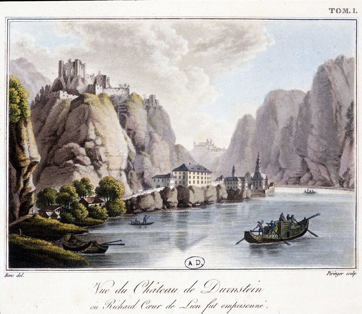 Udsigt over Durnstein Castle (hvor Richard Lion