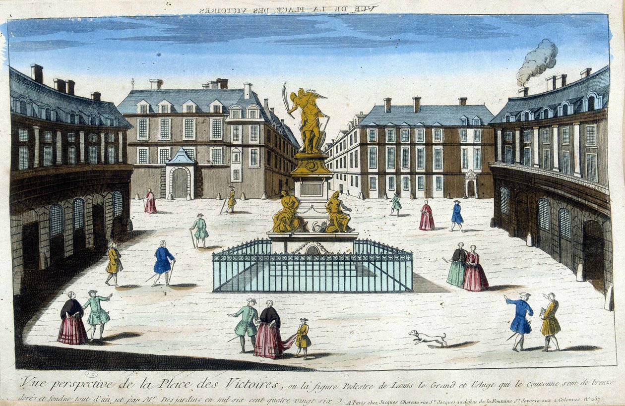 Udsigt over Place des Victoires i Paris - Optisk udsigt af French School
