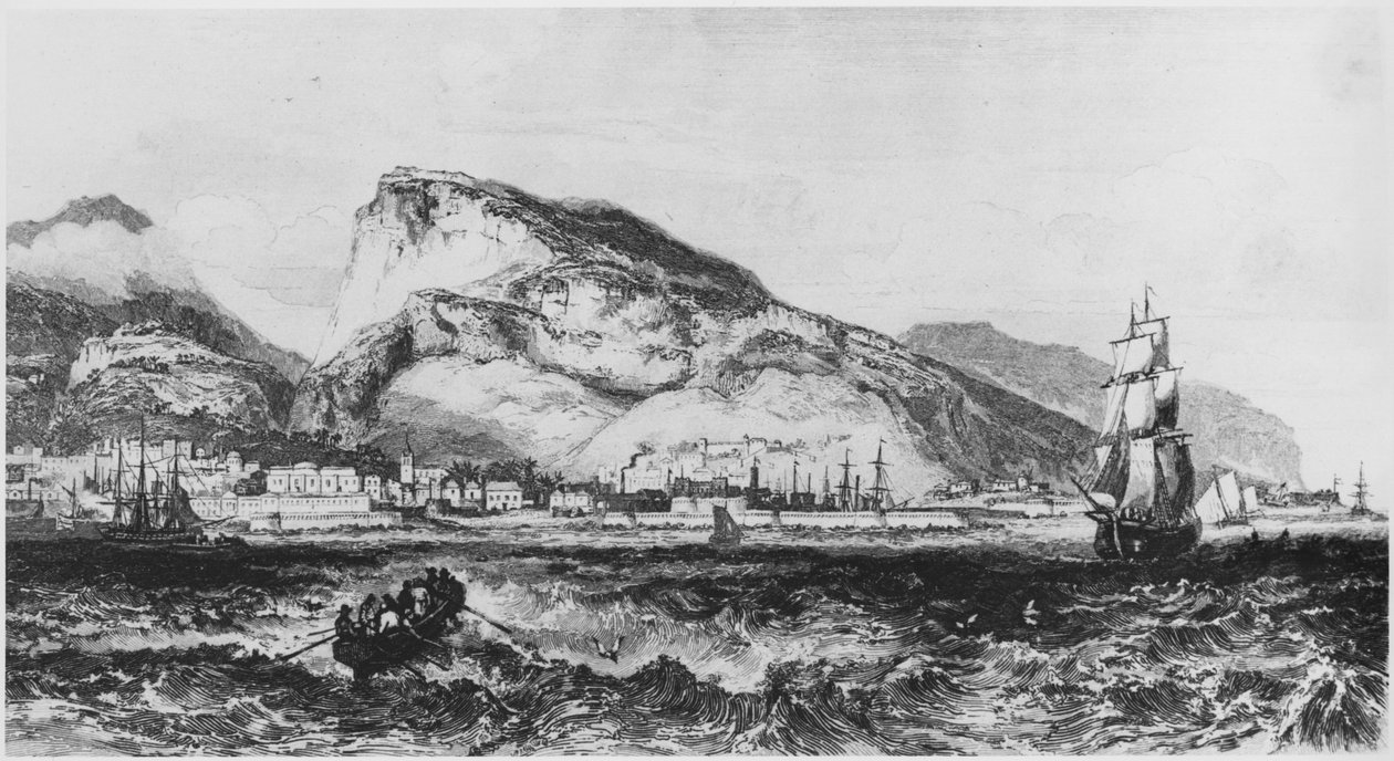 Udsigt over Port Louis, Mauritius, illustration fra Iles de lAfrique af Armand dAvezac (1798-1875) Paris, udgivet 1848 af French School