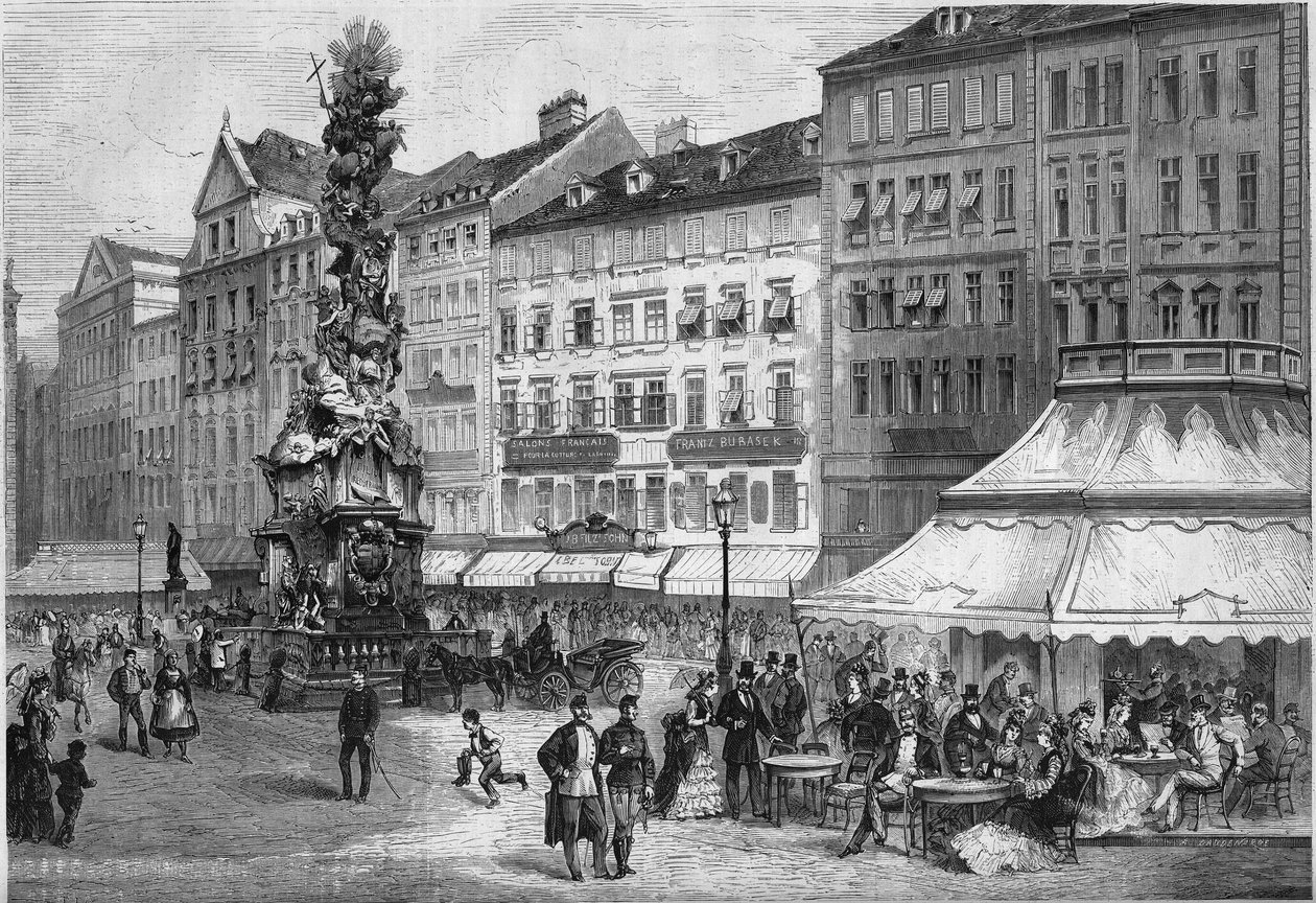 Udsigt over "Graben"" i centrum af Wien, Østrig af French School