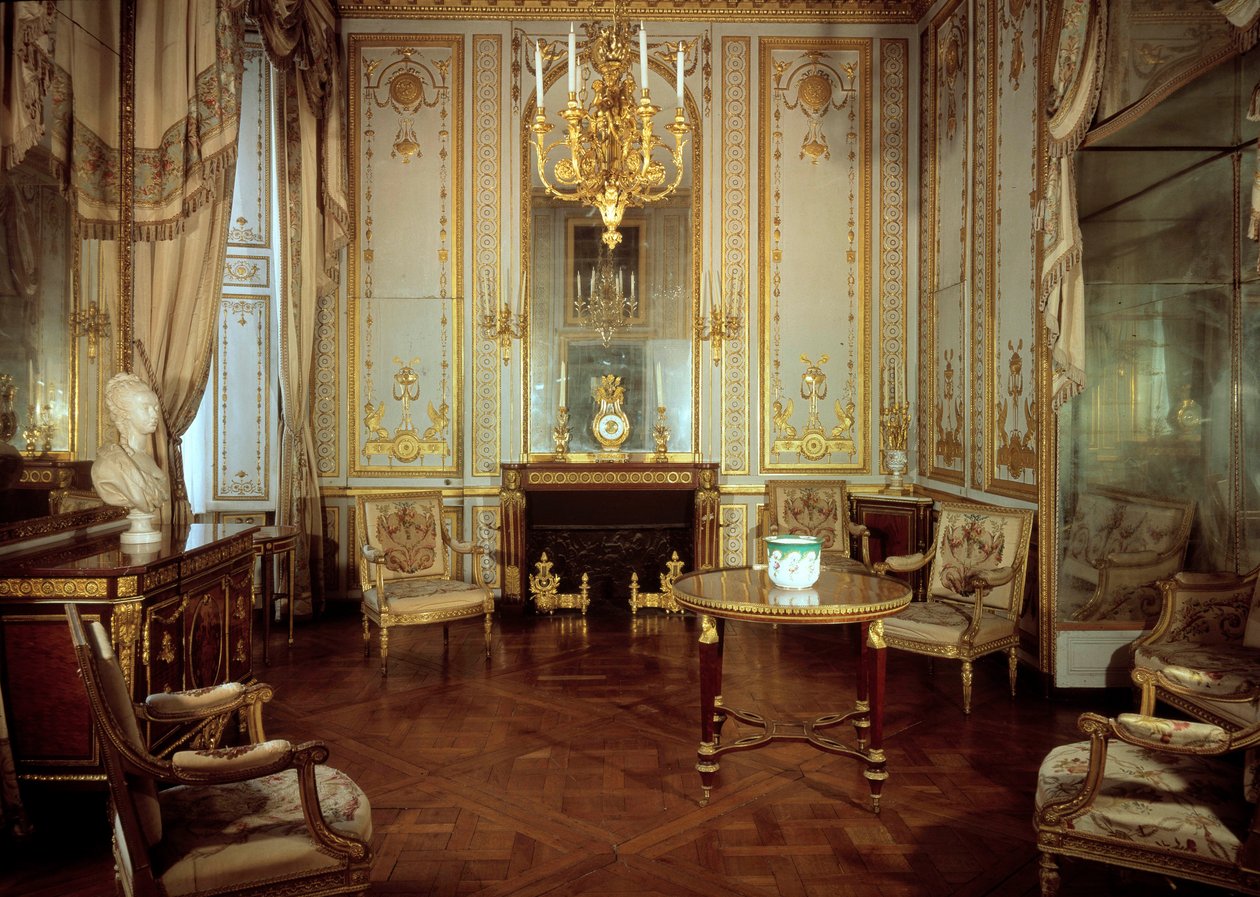 Udsigt over det indre kabinet af dronning Marie Antoinette (1755-1793) (dore-kabinettet). Versailles, slotsmuseum af French School