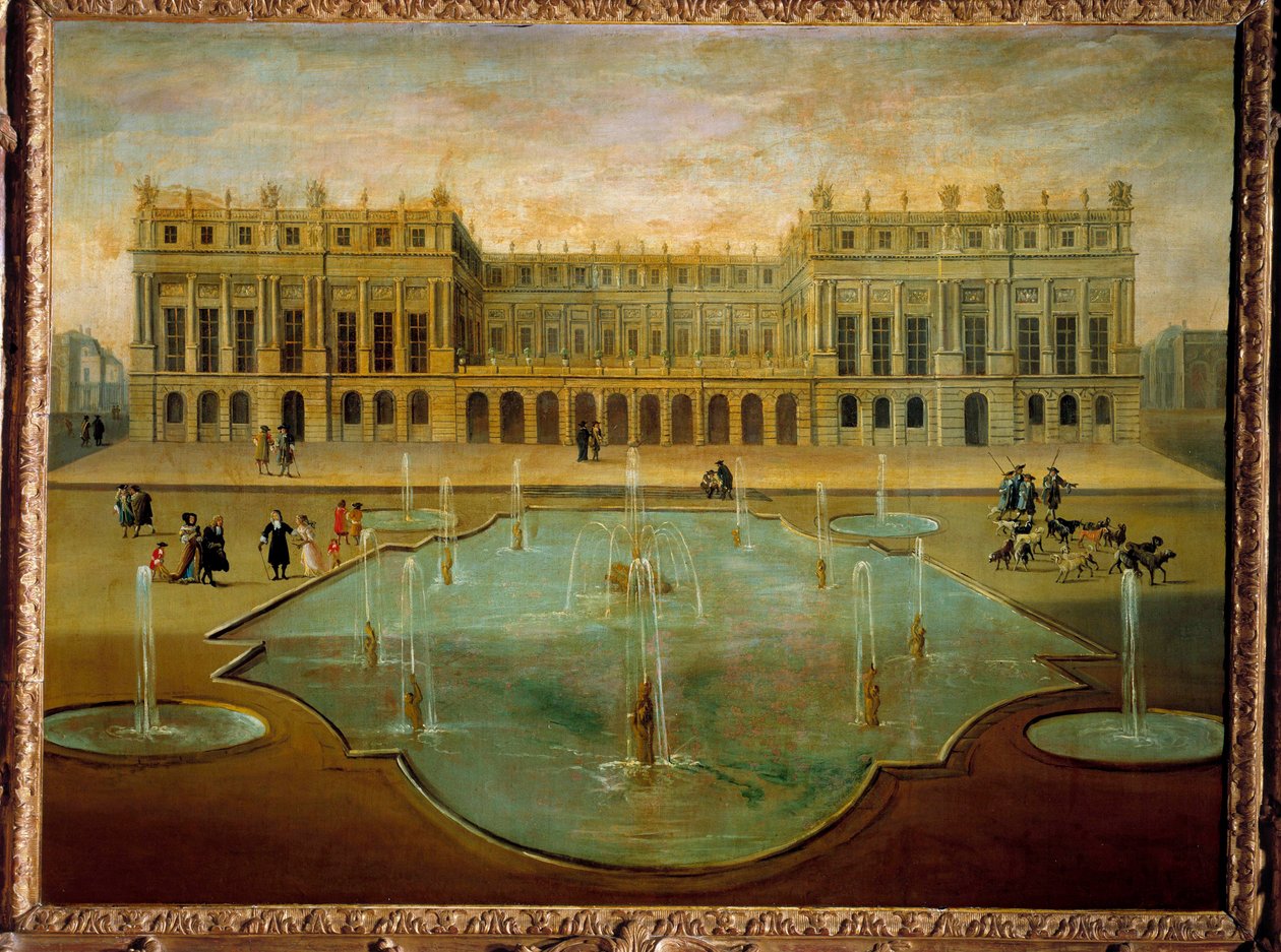 Udsigt over slottet i Versailles fra siden af haverne før 1678 Anonymt maleri af den franske skole. 17. århundrede søn. 1,36 x 1,54 m af French School