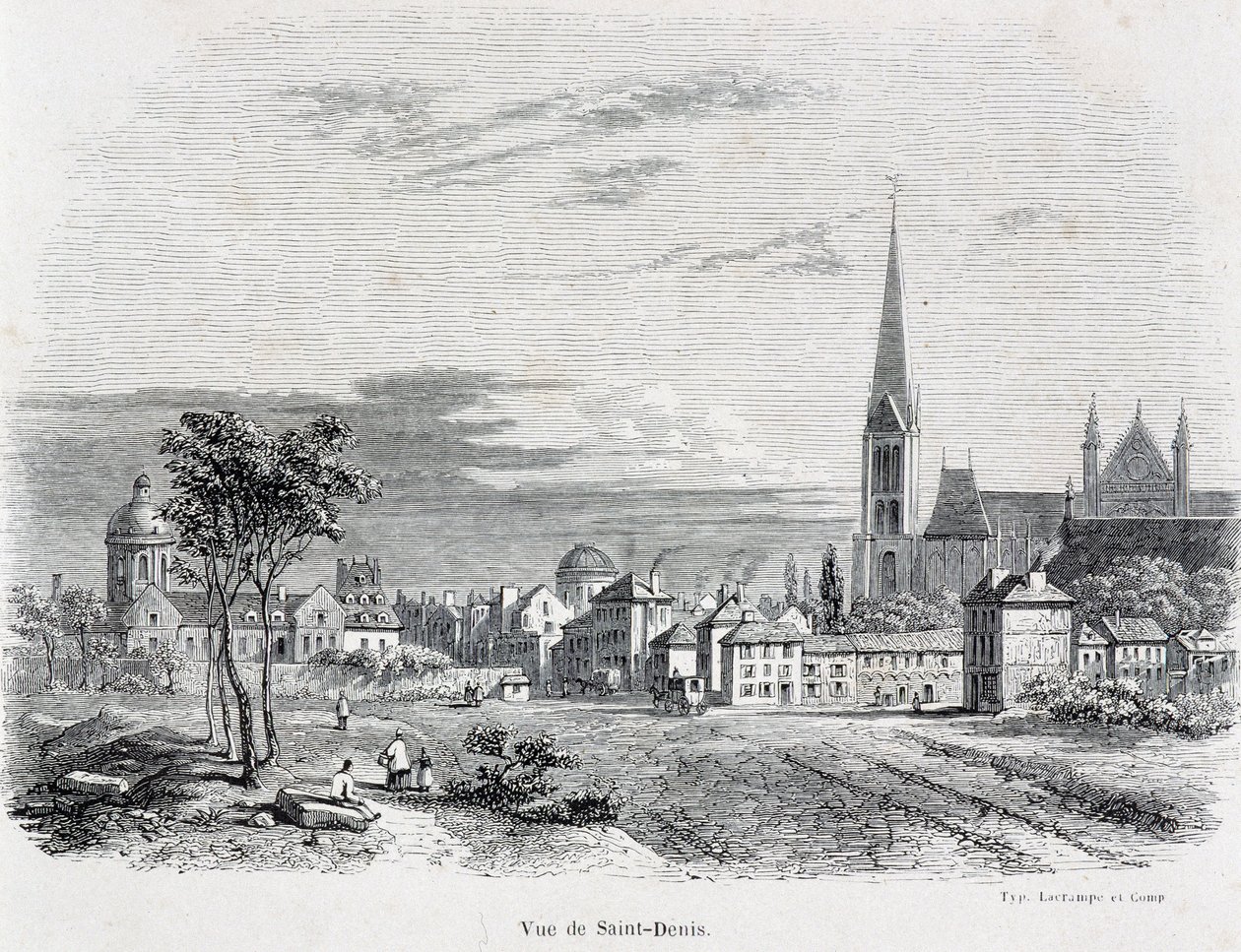 Udsigt over byen Saint Denis, begyndelsen af det 19. århundrede. af French School