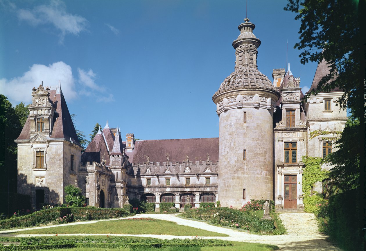 Udsigt over gården og tårnet, 1536-48 af French School