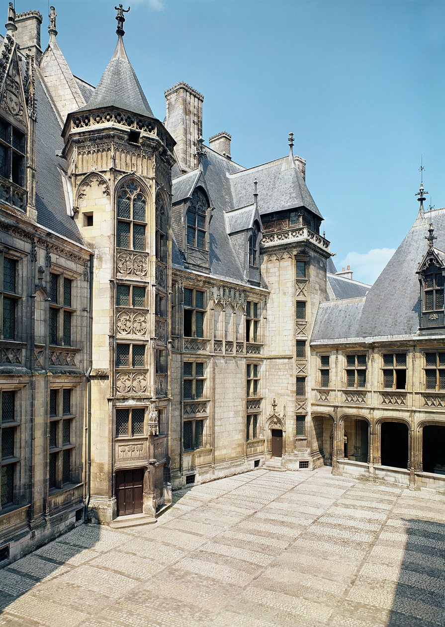 Udsigt over den indre gårdhave, 1443-51 af French School