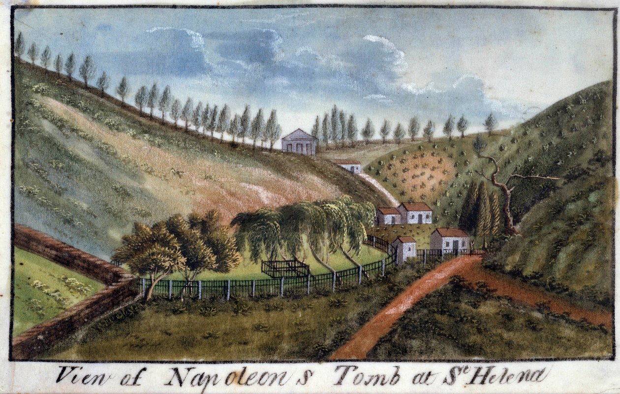 Udsigt over øen Saint Helene med kejser Napoleon I