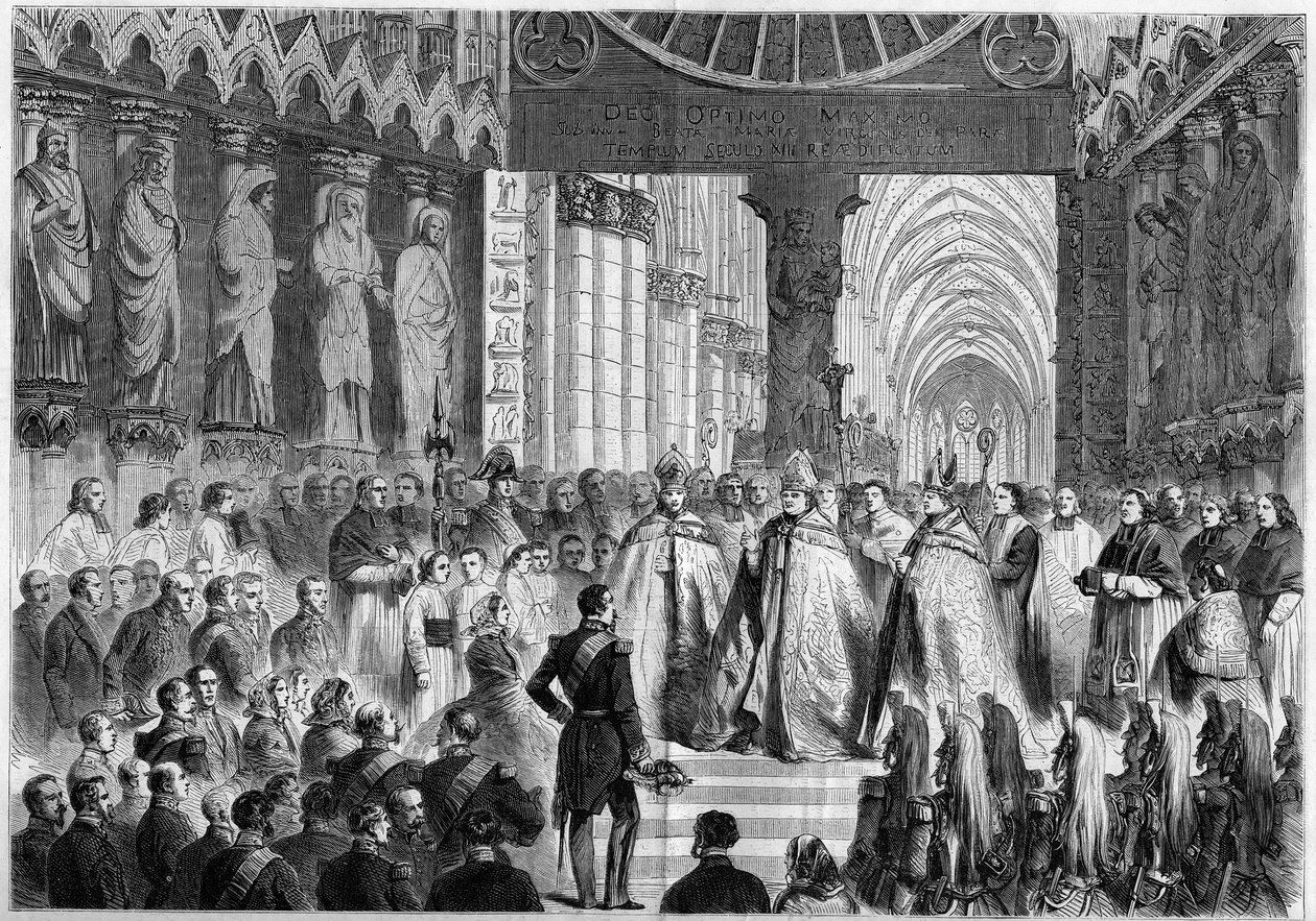 Besøg af Napoleon III (1808-1873) og Impress Eugenie (1826-1920) i Reims af French School