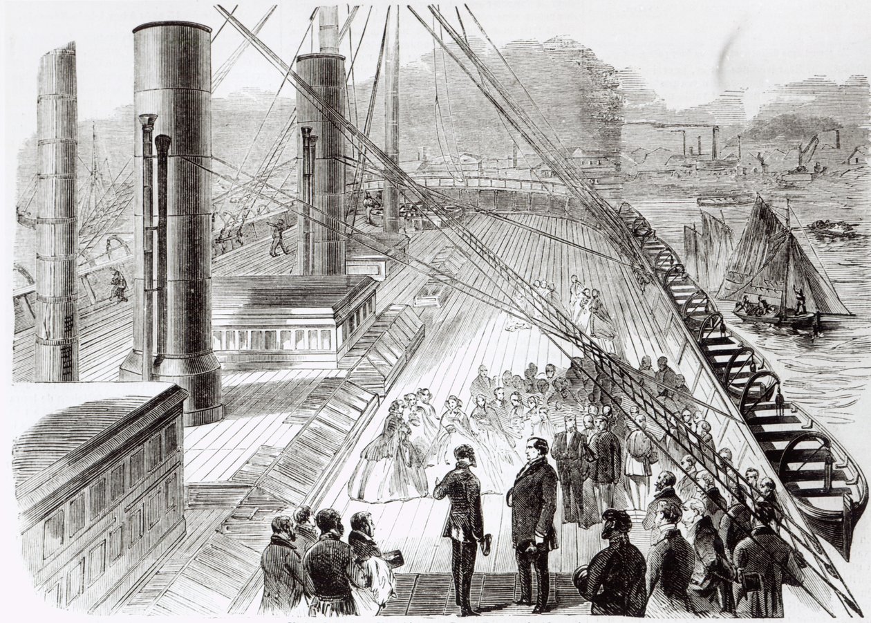 Prins Napoleons besøg i Great Eastern i Southampton den 18. oktober 1859, illustration fra Le Monde Illustre, 5. november 1859 af French School