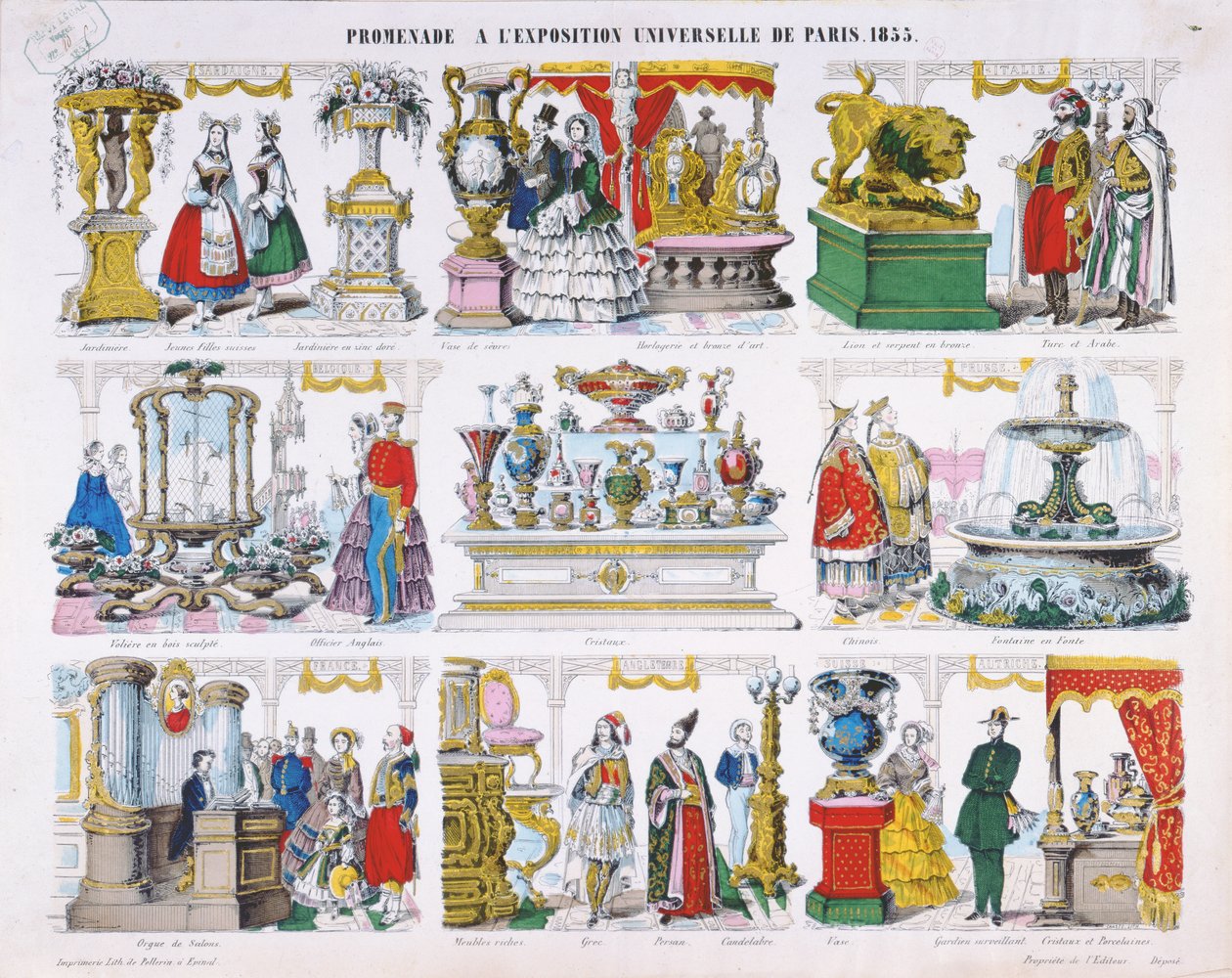 Besøgende på Exposition Universelle i 1855 af French School
