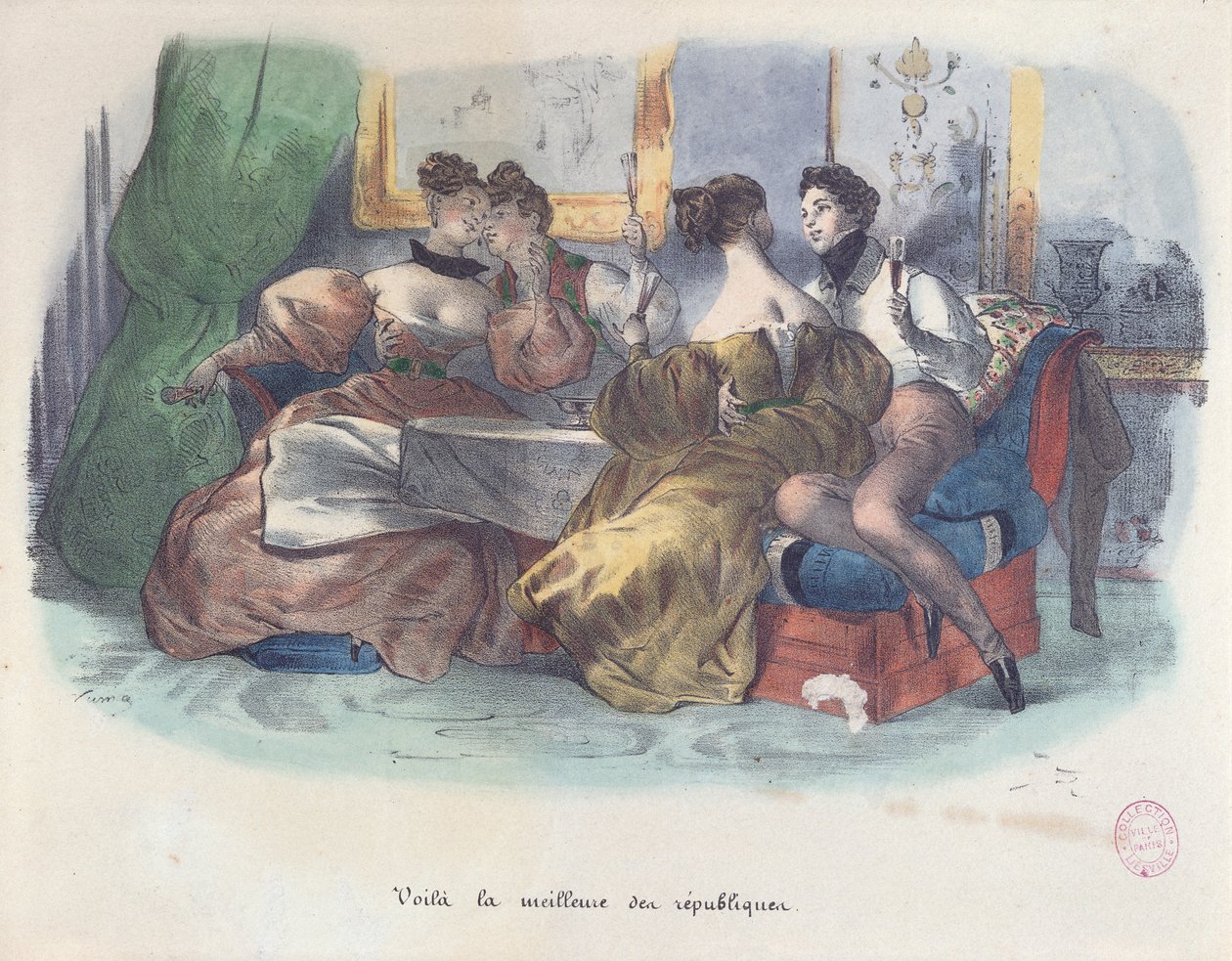 Der har du det, det bedste af republikker, Karikatur af revolutionen i 1848 af French School