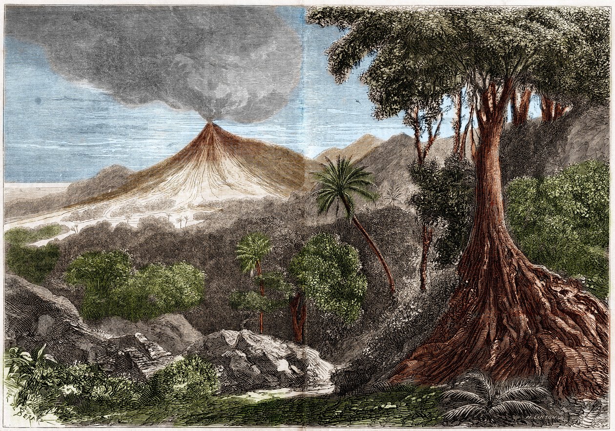 Vulkanudbrud, Réunion Island af French School