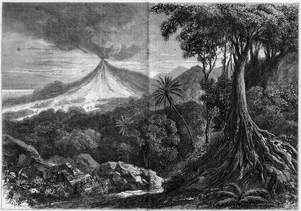 Vulkanudbrud, Réunion Island af French School