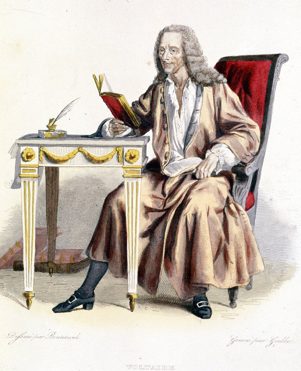 Voltaire - i Ed. Mennechet, "Den franske Plutarch"" af French School