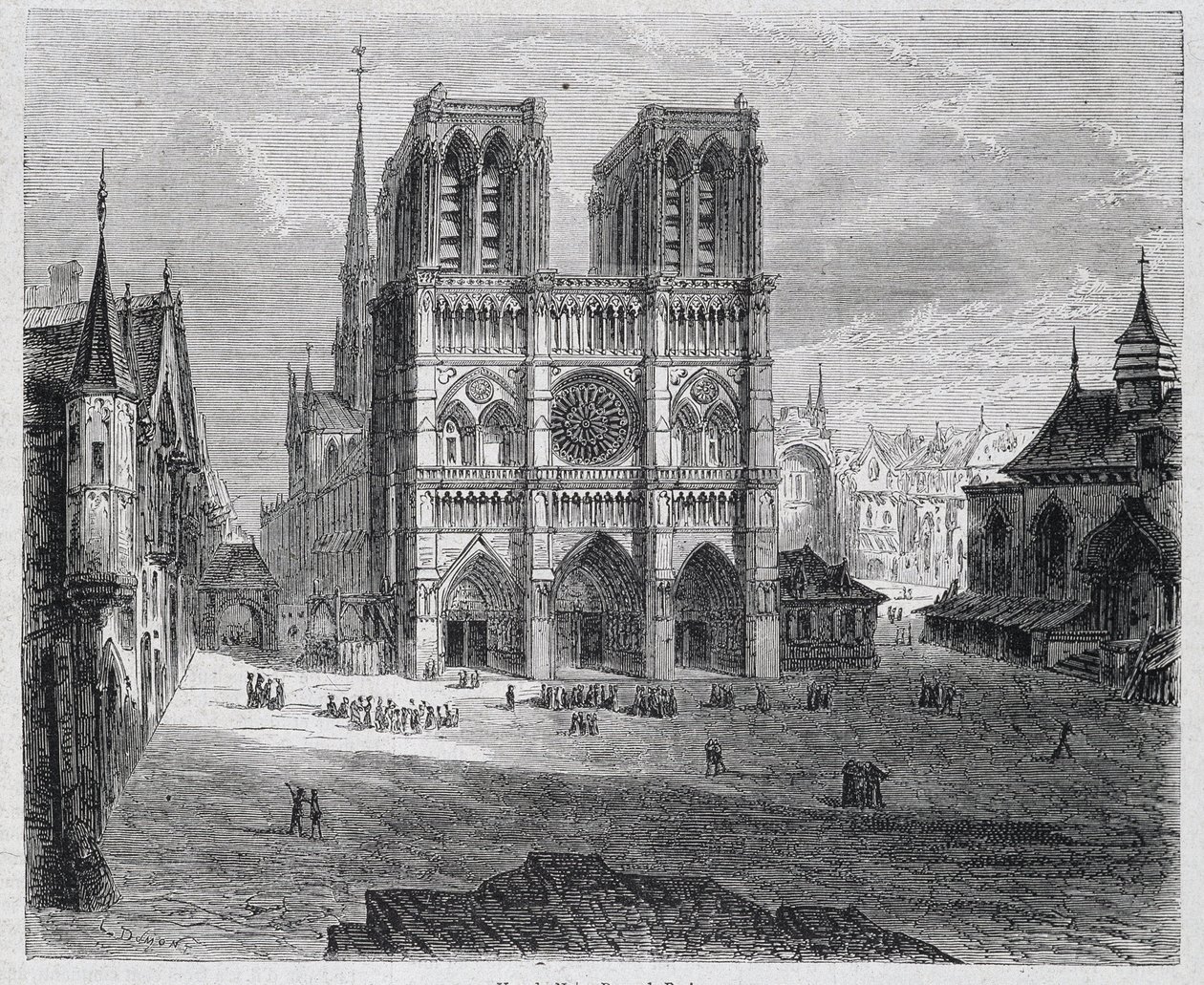 Udsigt over Notre-Dame de Paris - i ""Paris gennem århundrederne"", af H. Gourdon de Genouillac, red. F. Roy, Paris af French School