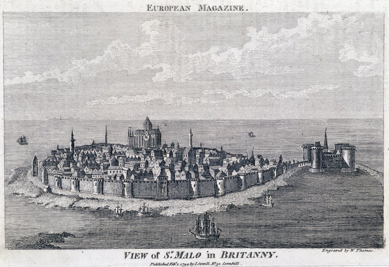 Vue de St Malo - Gravering af Thomas af French School