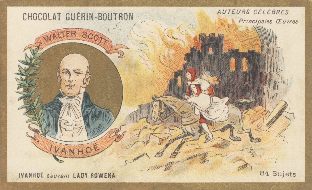 Walter Scott (1771-1832), skotsk digter, forfatter og historiker, forfatter til "Ivanhoe", roman (1819) af French School