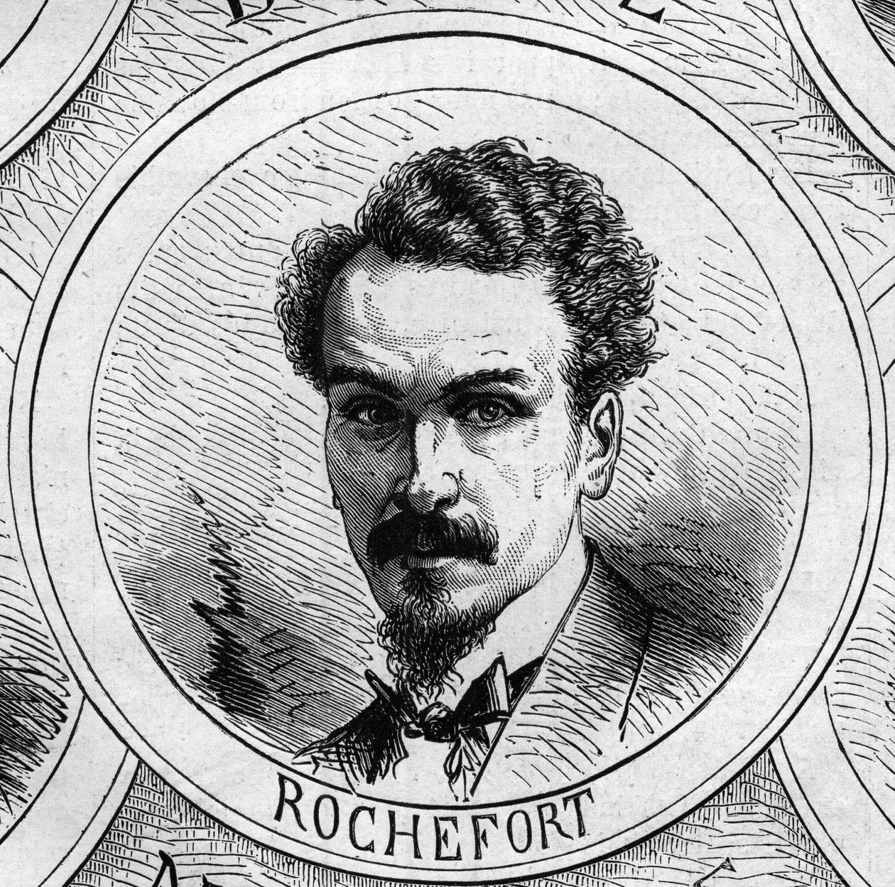 Krigen i 1870 - Regeringen for det nationale forsvar: portræt af Henri Rochefort (1831-1913), medlem af den foreløbige regering i 1870. Indgravering i "" Le Monde Illustré"" nr. 706 af 22. oktober af French School