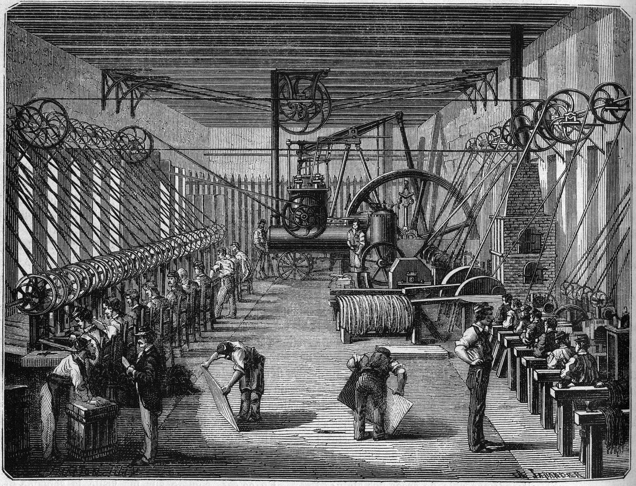 Krigen i 1870: Fabrik til fremstilling af eksplosive kapsler (kapsler). Bayonne, Pyrenæerne Atlantique (64) af French School