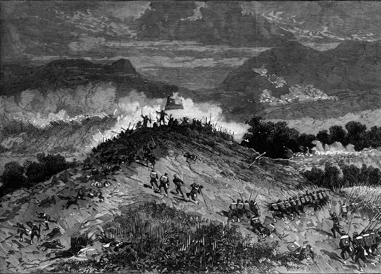 Stillehavskrigen (1879-1884) mellem Peru og Bolivia og Chile - Slaget ved Los Angeles - 22. marts af French School