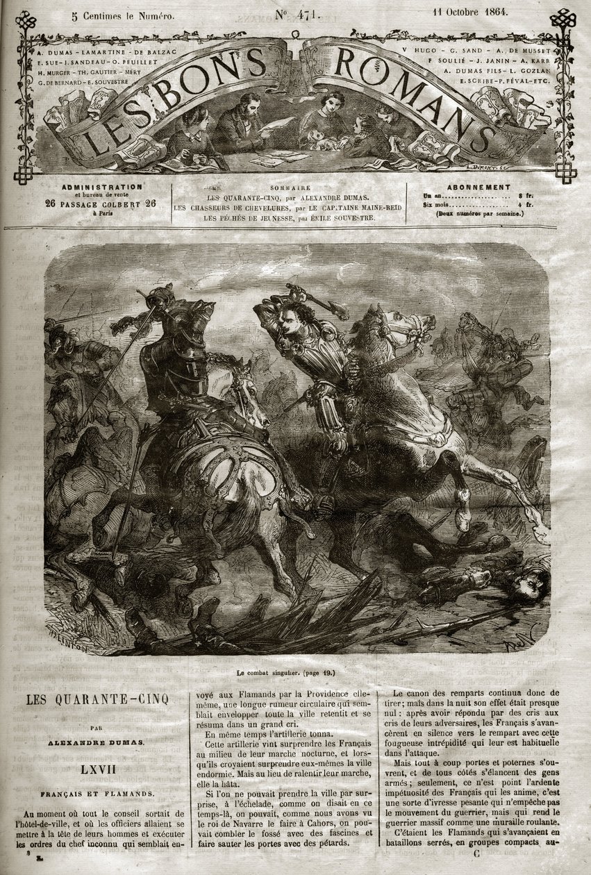 Religionskrige - De 45 - Fransk og flamsk - Henri de Joyeuses enestående kamp (1563-1608) - De gode romaner 1864 - Alexandre Dumas Pere - af French School