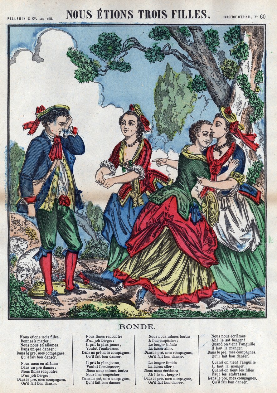 Vi var tre piger. Tre piger leger med en hyrde og gør ham utilpas. (Chants et chansons populaire de la France) Imagine d