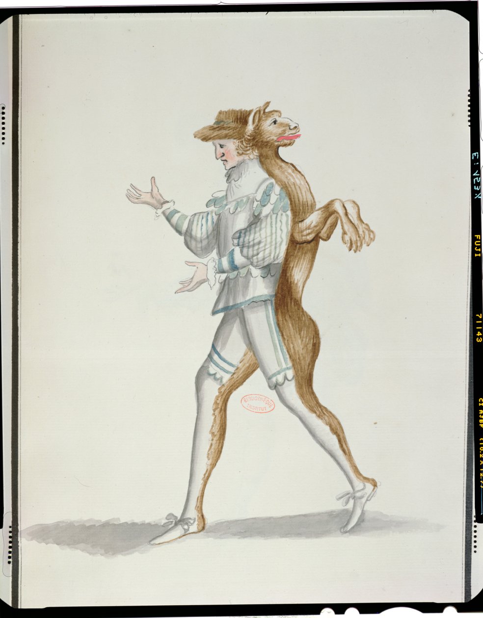 Varulvekostume til Ballet de la Nuit af Jean-Baptiste Lully (1632-87) danset af Louis XIV, 23. februar 1653 (wc på papir) af French School