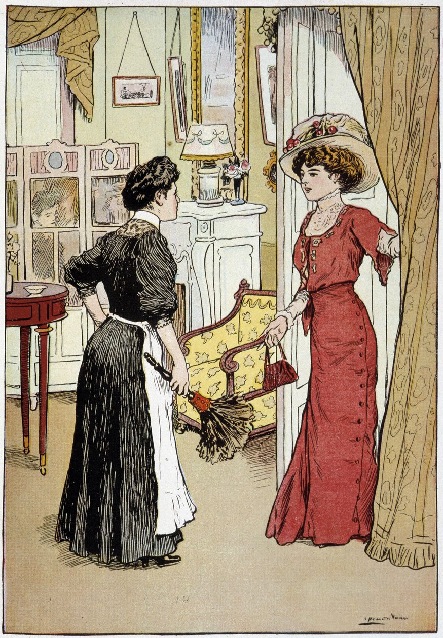 Hvorfor fortalte du mig, at Madame var der, jeg så hende ingen steder. Madame gik ud, men hun fortalte mig, at for dig var hun stadig hjemme. 20. århundrede af French School