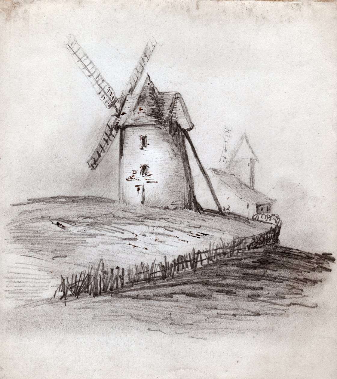 Vindmøller. (tegning af French School
