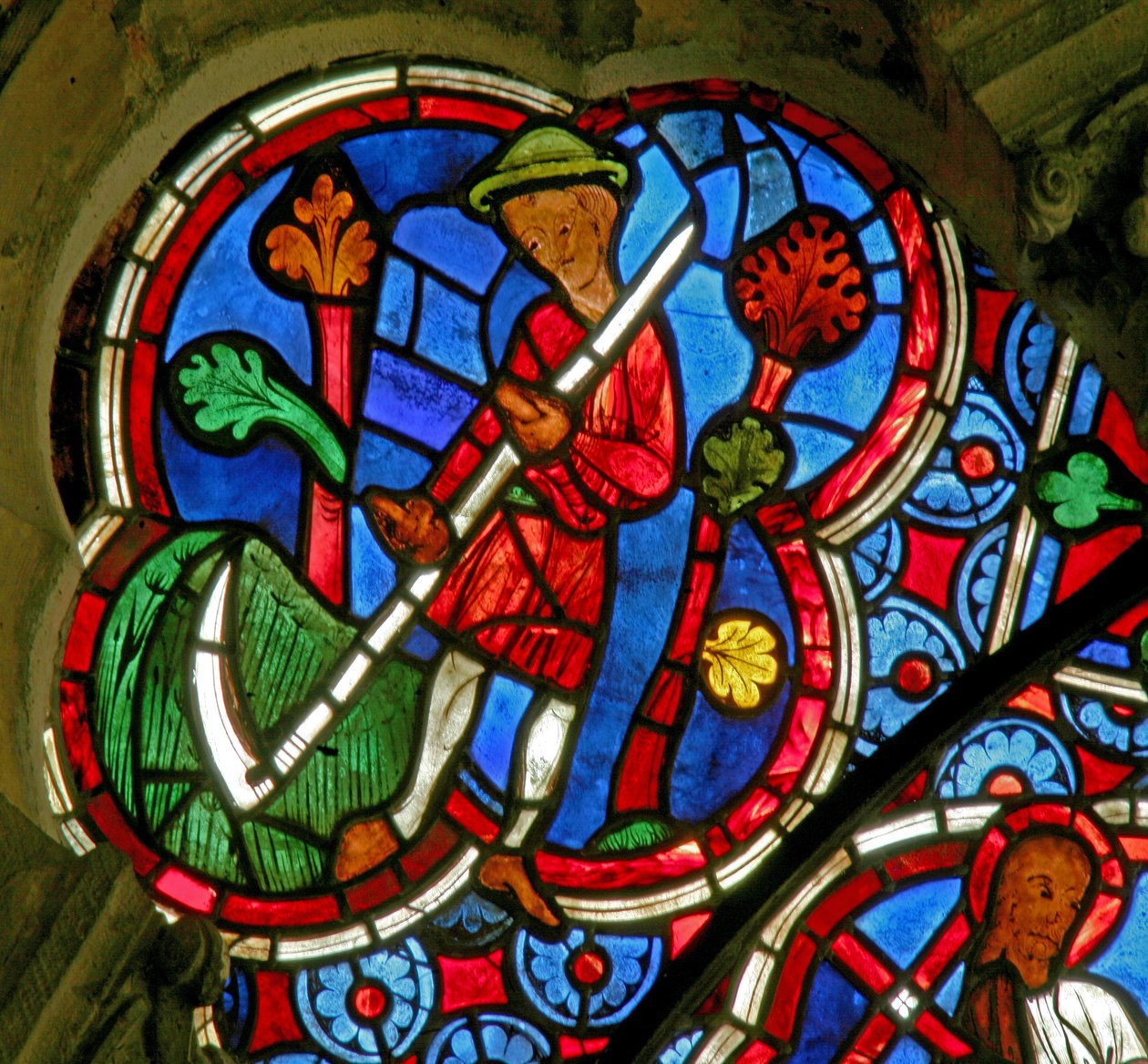 Window Ew, der skildrer Månedens Arbejder.Juni af French School