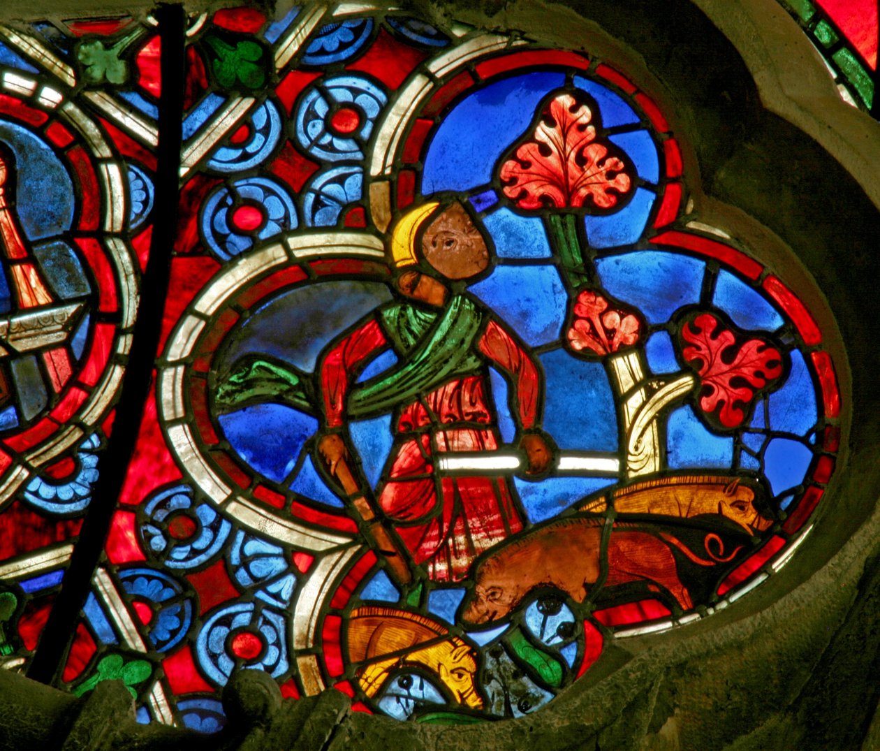 Window Ew, der skildrer Månedens Arbejder. november af French School