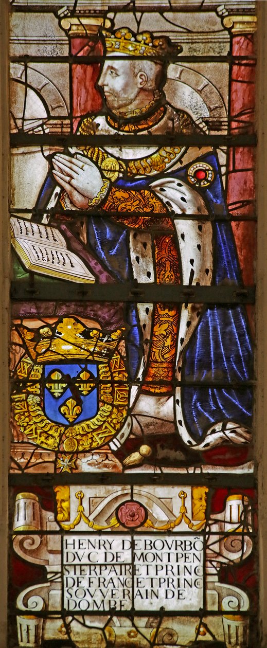 Vindue forestillende Henri de Bourbon (farvet glas) af French School