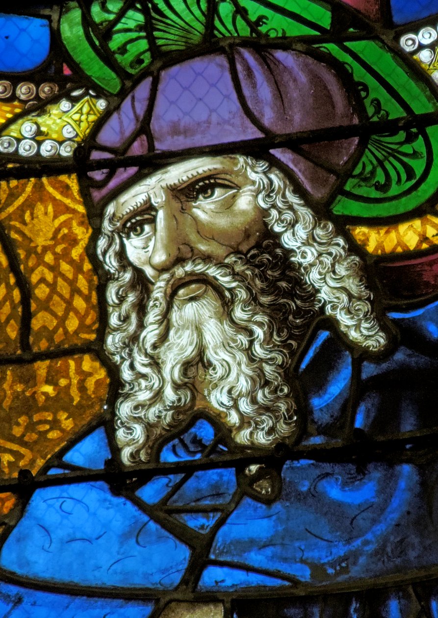 Vindue, der forestiller Sankt Antonius Eremitten af French School